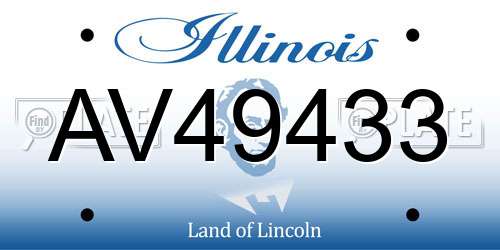 AV49433 Illinois License Plate