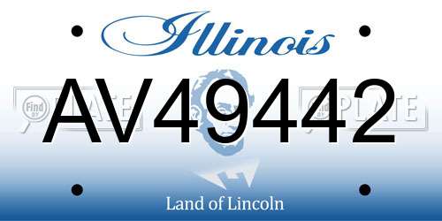 AV49442 Illinois License Plate