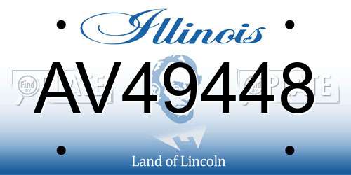 AV49448 Illinois License Plate