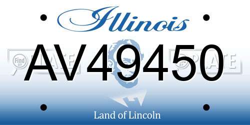 AV49450 Illinois License Plate
