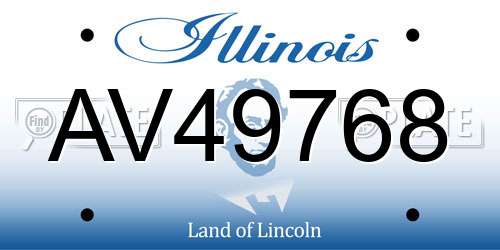 AV49768 Illinois License Plate