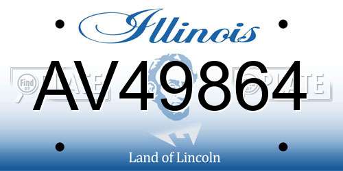 AV49864 Illinois License Plate