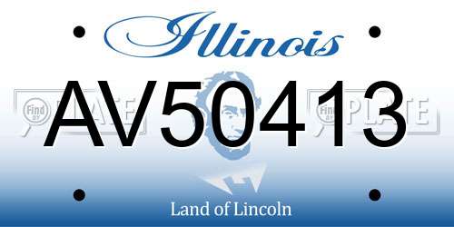 AV50413 Illinois License Plate