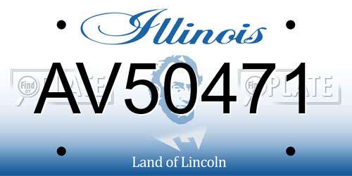 AV50471 Illinois License Plate