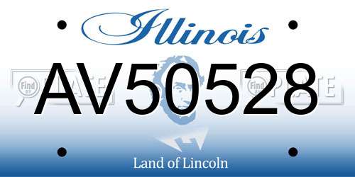 AV50528 Illinois License Plate