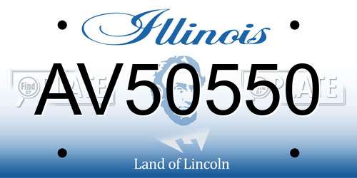 AV50550 Illinois License Plate
