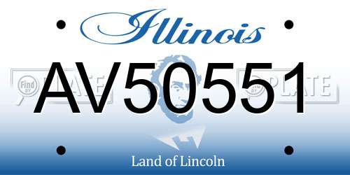 AV50551 Illinois License Plate