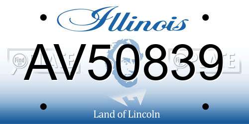 AV50839 Illinois License Plate