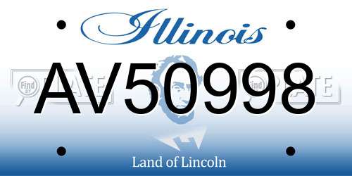 AV50998 Illinois License Plate