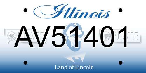 AV51401 Illinois License Plate