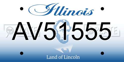 AV51555 Illinois License Plate