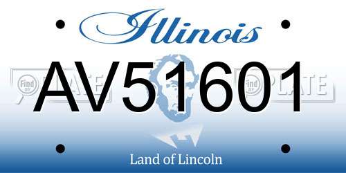 AV51601 Illinois License Plate