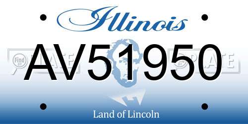 AV51950 Illinois License Plate