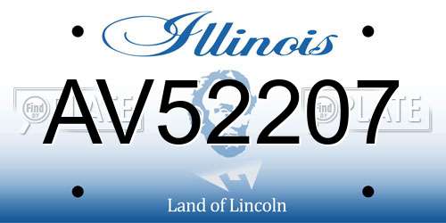 AV52207 Illinois License Plate