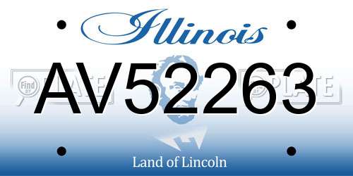 AV52263 Illinois License Plate