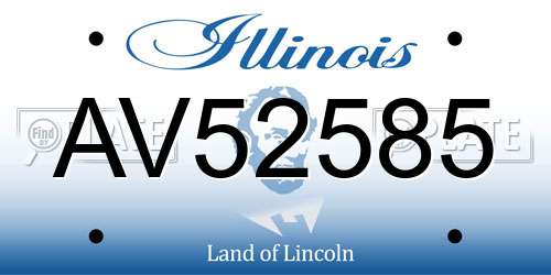 AV52585 Illinois License Plate