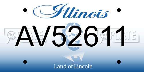 AV52611 Illinois License Plate