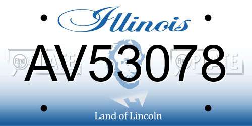 AV53078 Illinois License Plate