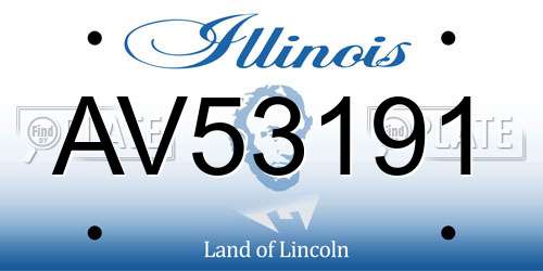 AV53191 Illinois License Plate