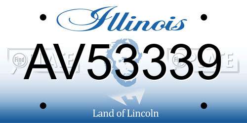 AV53339 Illinois License Plate