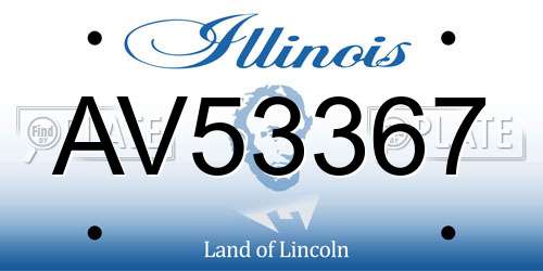 AV53367 Illinois License Plate