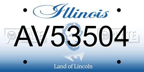 AV53504 Illinois License Plate