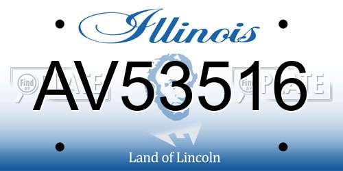 AV53516 Illinois License Plate