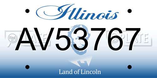 AV53767 Illinois License Plate