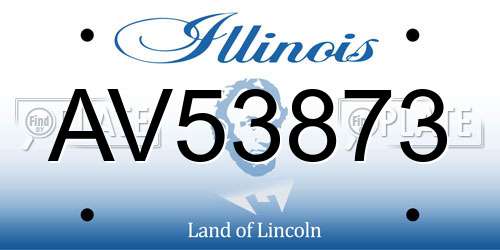 AV53873 Illinois License Plate