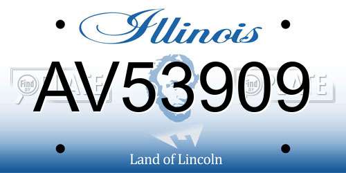 AV53909 Illinois License Plate
