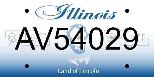 AV54029 Illinois License Plate