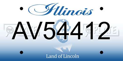 AV54412 Illinois License Plate