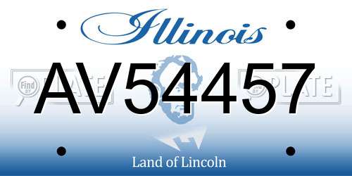 AV54457 Illinois License Plate