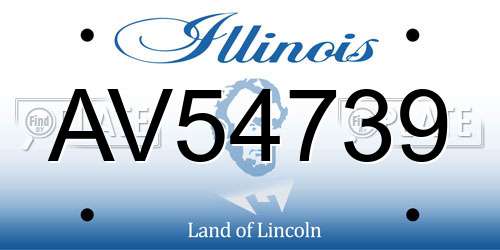 AV54739 Illinois License Plate