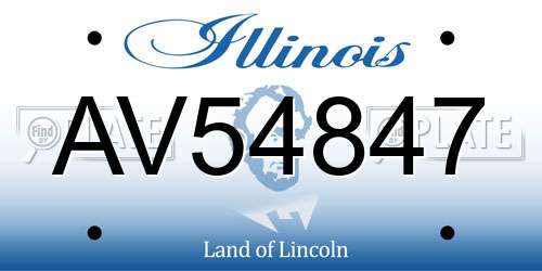 AV54847 Illinois License Plate