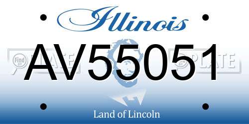 AV55051 Illinois License Plate