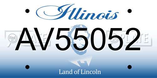 AV55052 Illinois License Plate