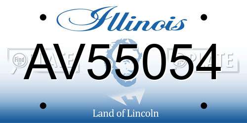 AV55054 Illinois License Plate