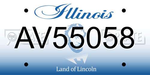 AV55058 Illinois License Plate