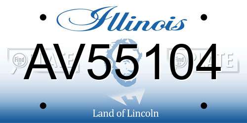 AV55104 Illinois License Plate