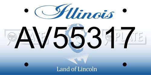 AV55317 Illinois License Plate