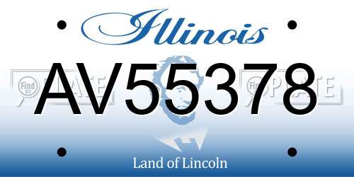 AV55378 Illinois License Plate