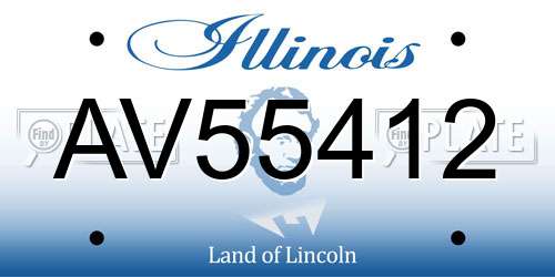 AV55412 Illinois License Plate