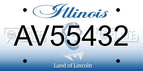 AV55432 Illinois License Plate