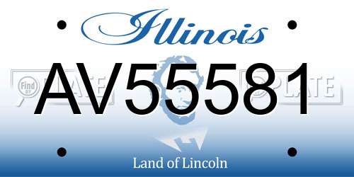 AV55581 Illinois License Plate