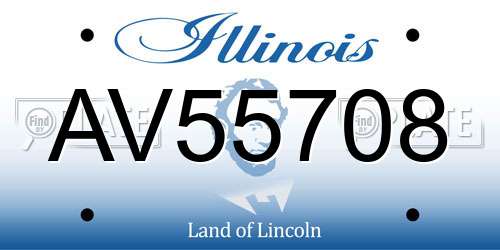 AV55708 Illinois License Plate