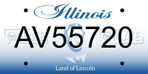 AV55720 Illinois License Plate
