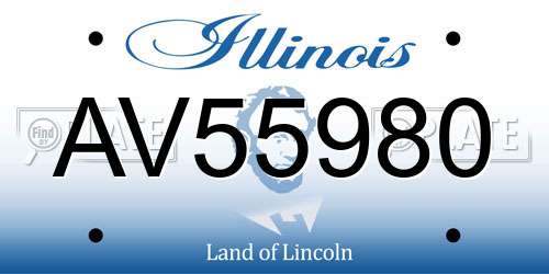 AV55980 Illinois License Plate