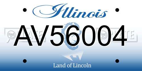 AV56004 Illinois License Plate