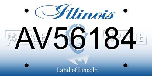 AV56184 Illinois License Plate